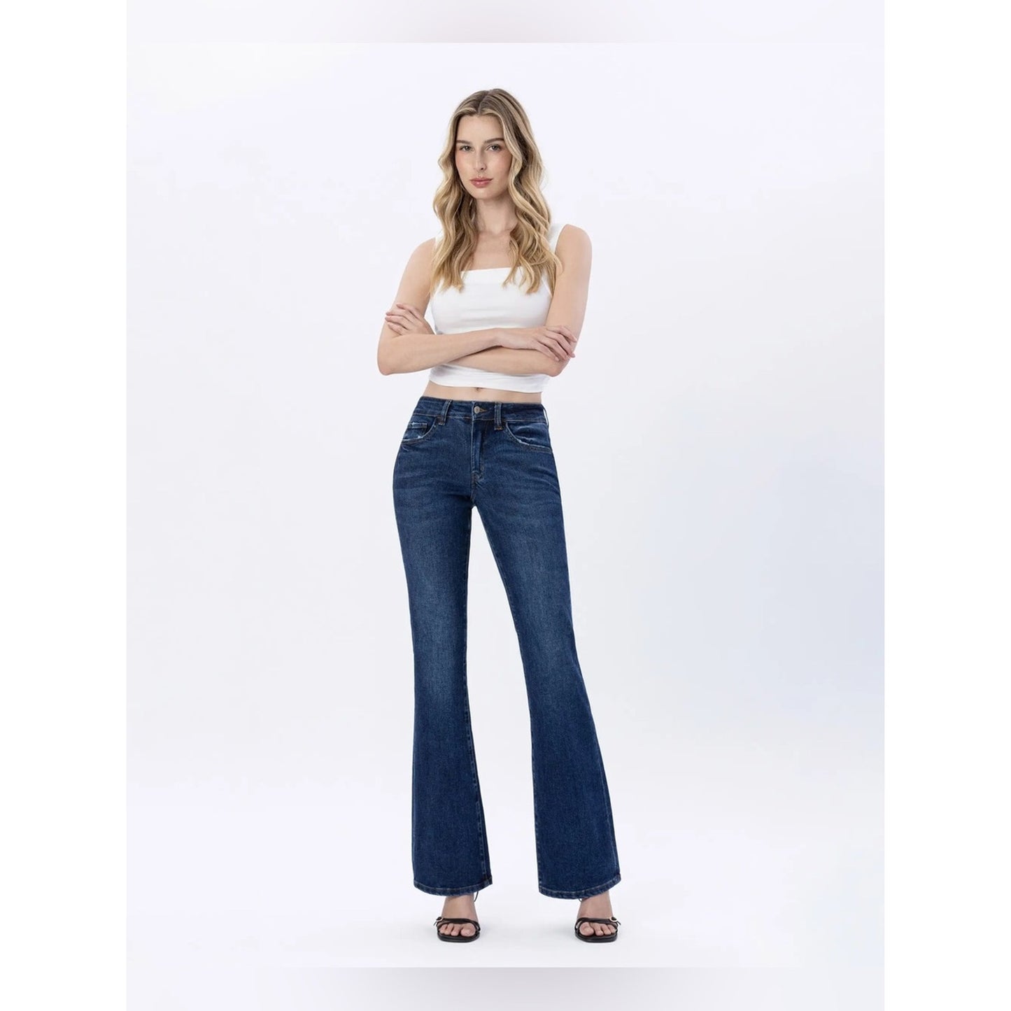🆕 Lovervet Mid-rise Relaxed Boot Cut Dark Wash Jeans NWT