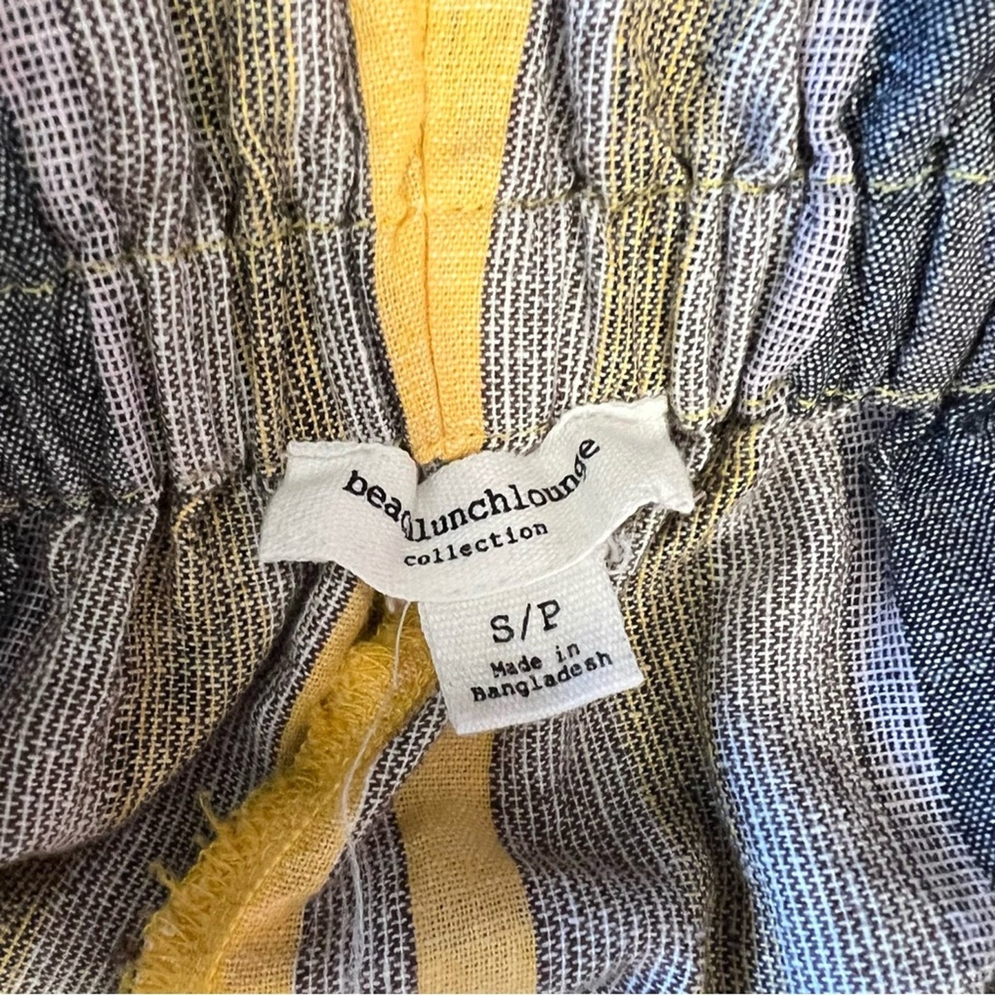 Beachlunchlounge yellow striped front tie pant SZ SM