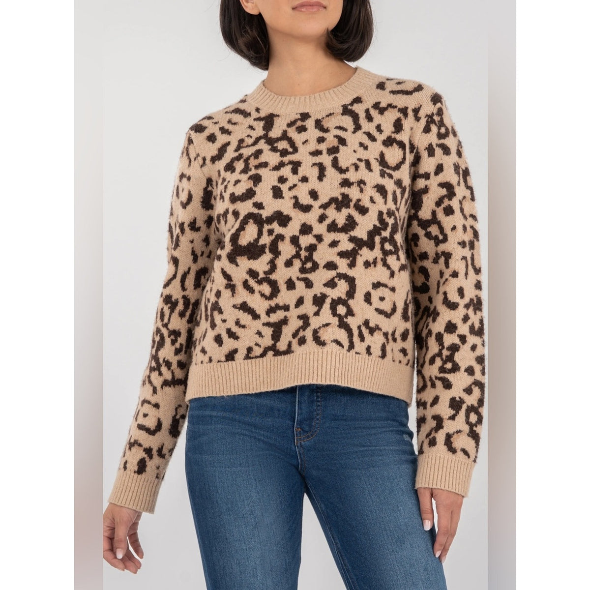 🆕 KUT from the Kloth Gisela Leopard Print Crewneck Sweater SZ MED