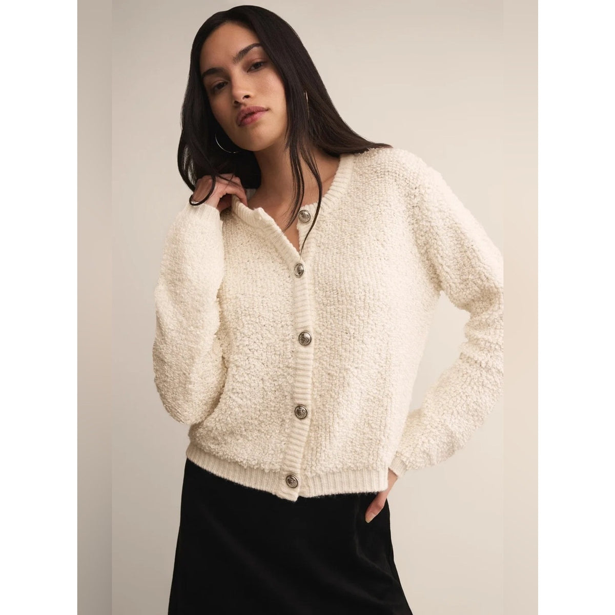 🆕 Z Supply Maxie Fluffy Cardigan -Warm White SZ LG