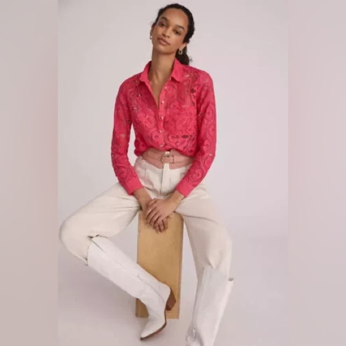 Anthropologie Maeve Slim Pink Button Down
SZ 4