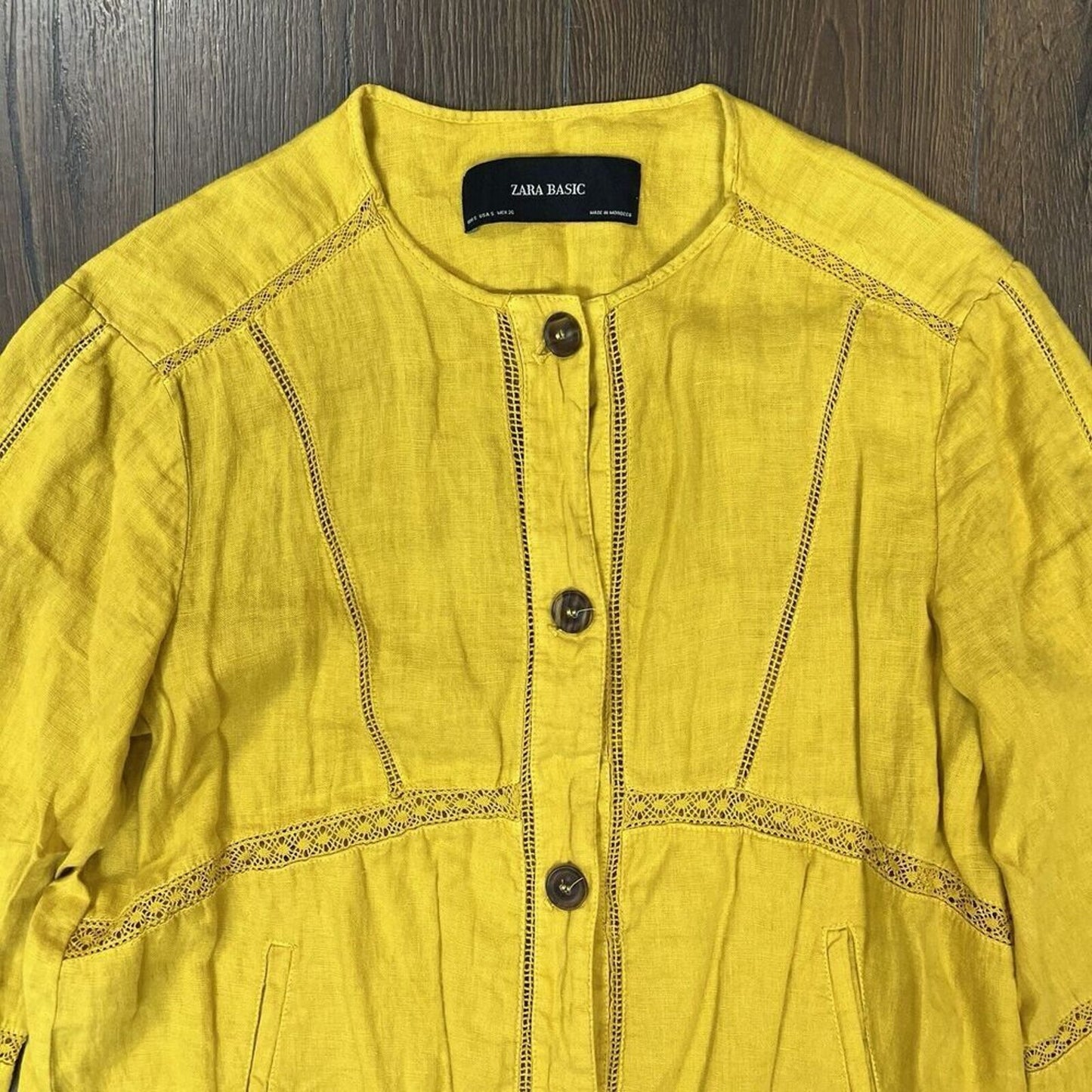 Zara Women’s Mustard Linen Jacket SZ SM