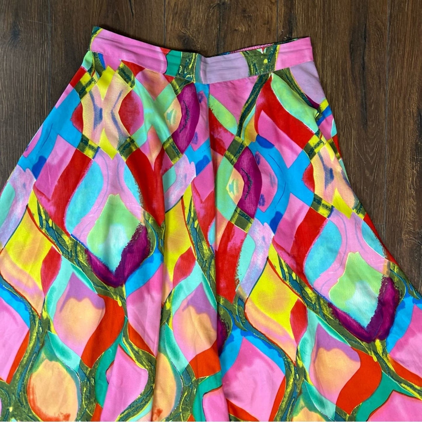 Mix Nouveau New York multicolored high low skirt SZ LG
