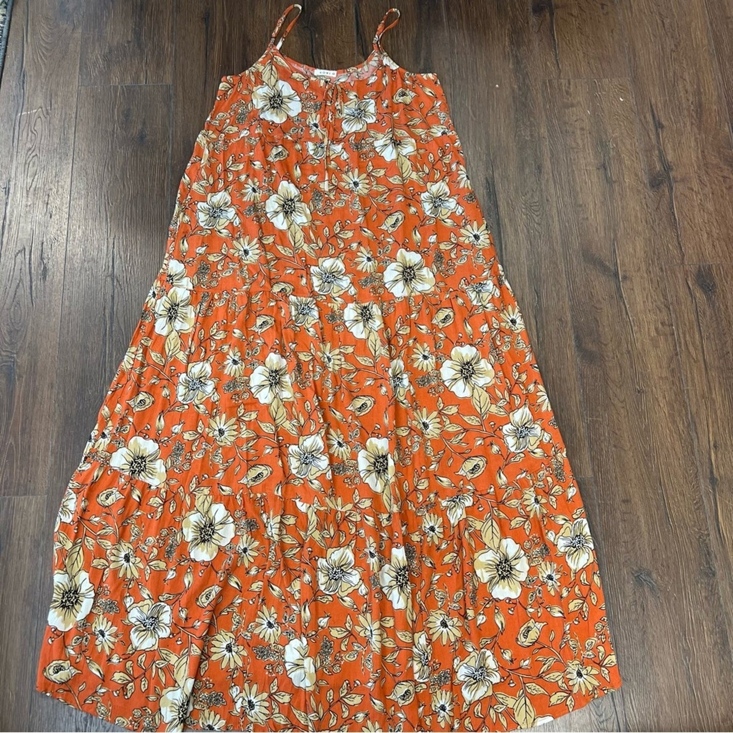 Kori America Tiered Maxi Dress SZ S/M