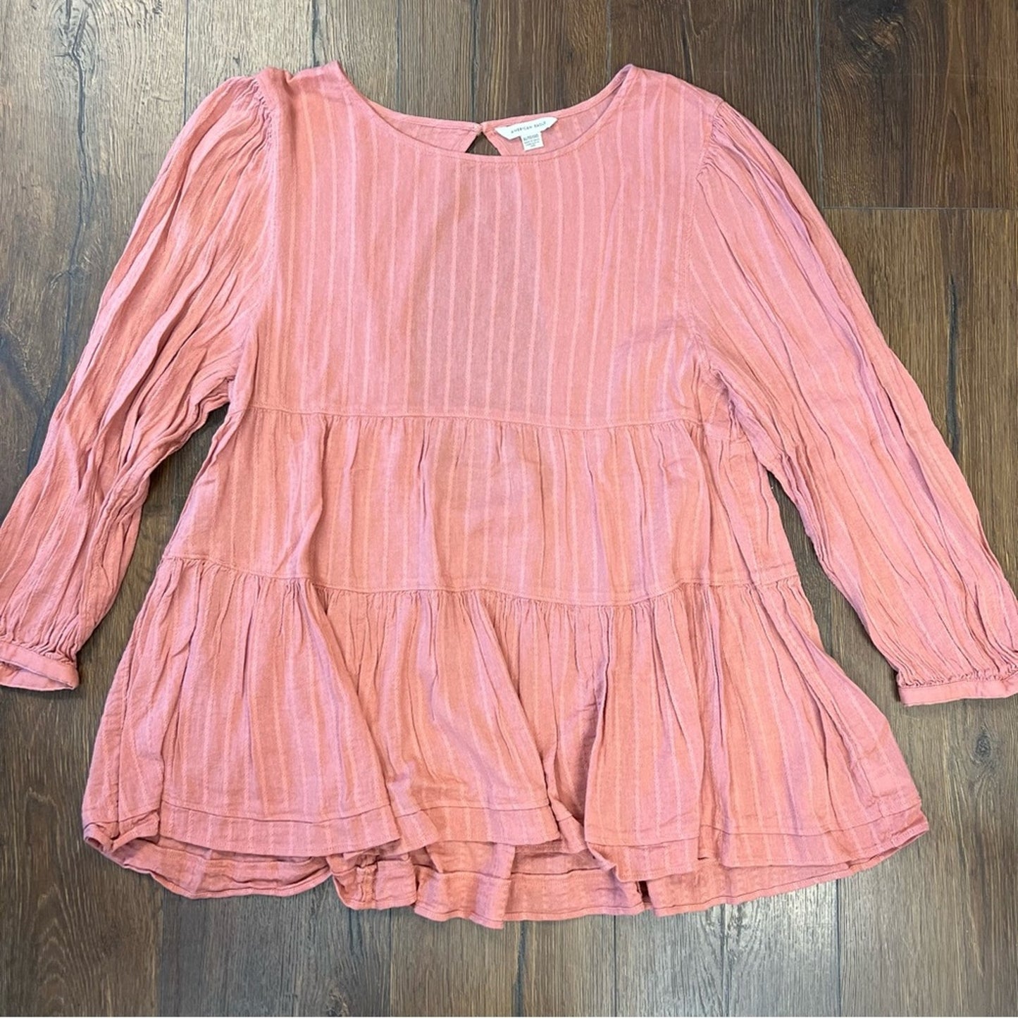 American Eagle long sleeved baby doll tiered top SZ XL