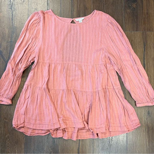 American Eagle long sleeved baby doll tiered top SZ XL
