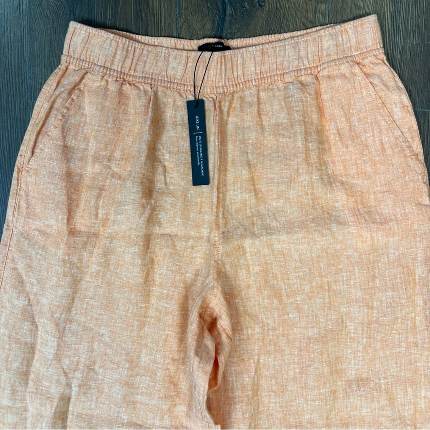 🆕 Tahari Women's Wide Leg Linen Pants in Orange NEW SZ LG
