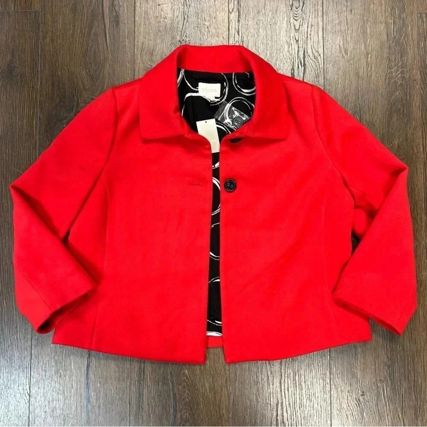 NEW CHICO’S Swing Jacket in Chinese red SZ 1/8 MED