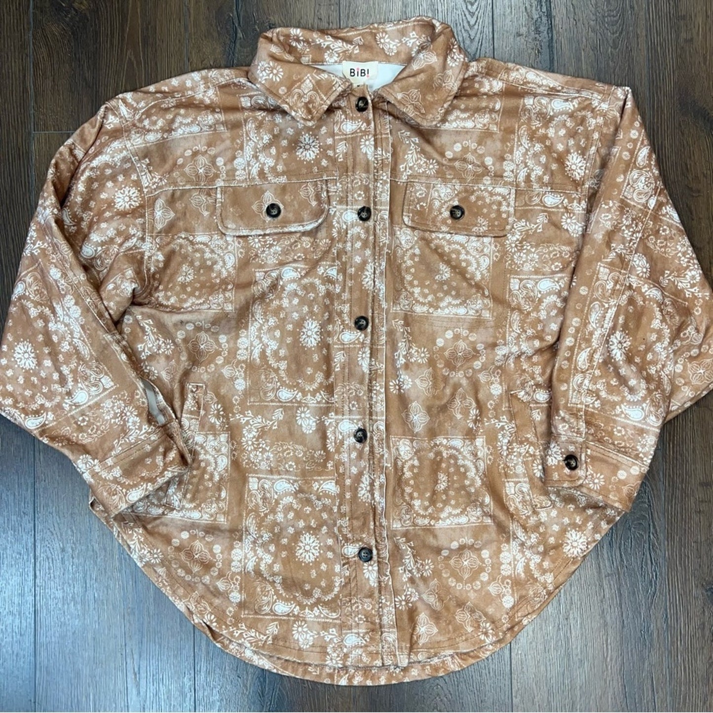 BiBi Sable Paisley shirt jacket SZ LG