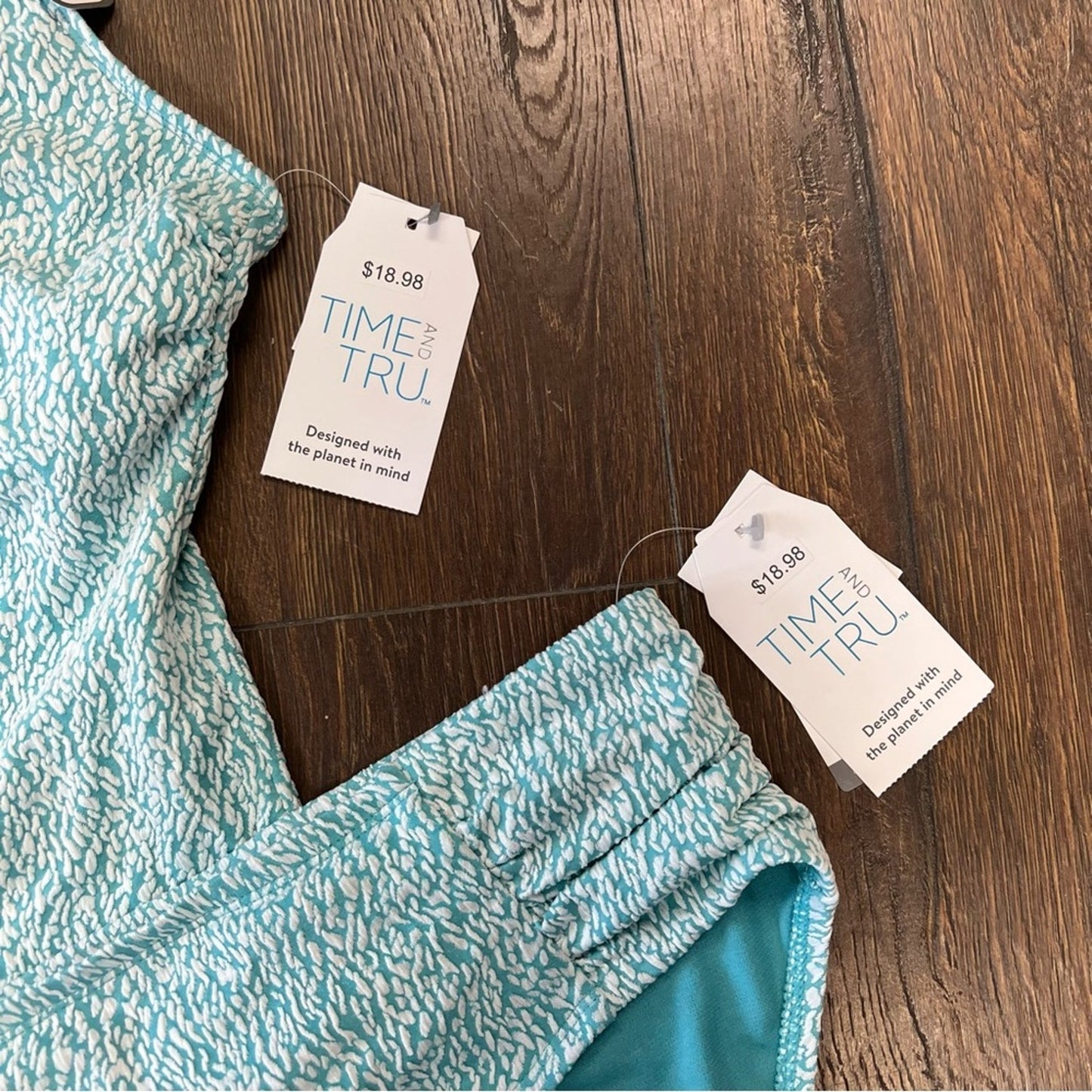 🆕 Time & Tru teal tankini SZ LG/2X