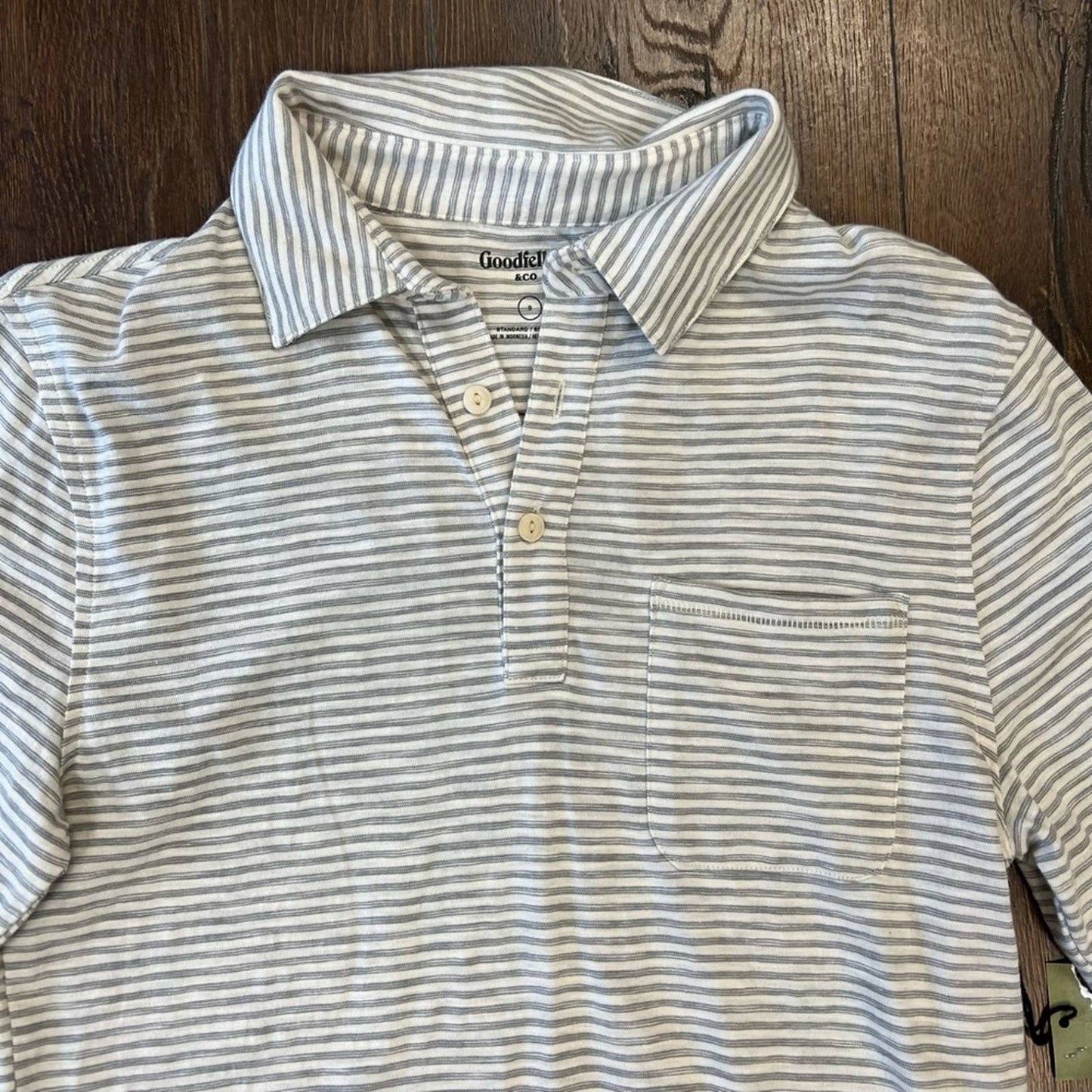 🆕 Goodfellow & co striped polo long sleeve SZ SM