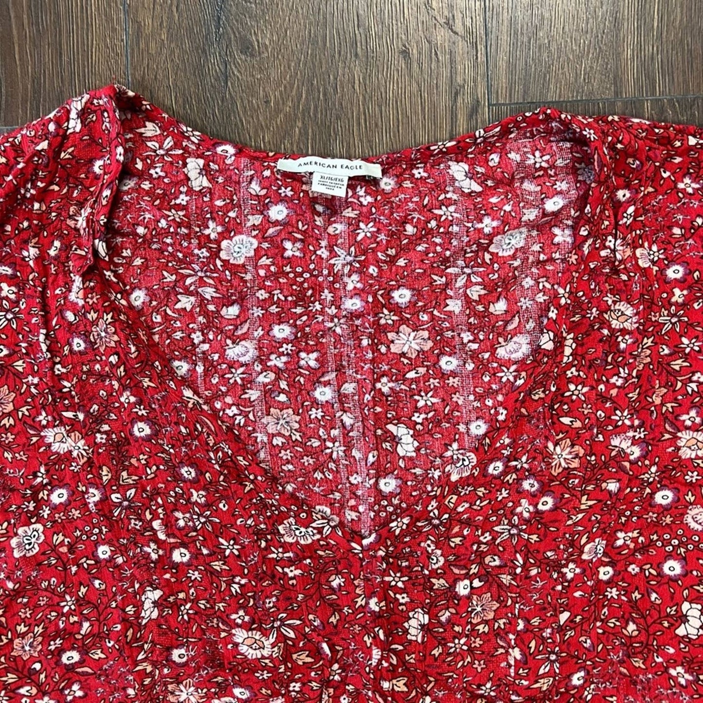 American Eagle cropped ballon sleeve shirt SZ XL
