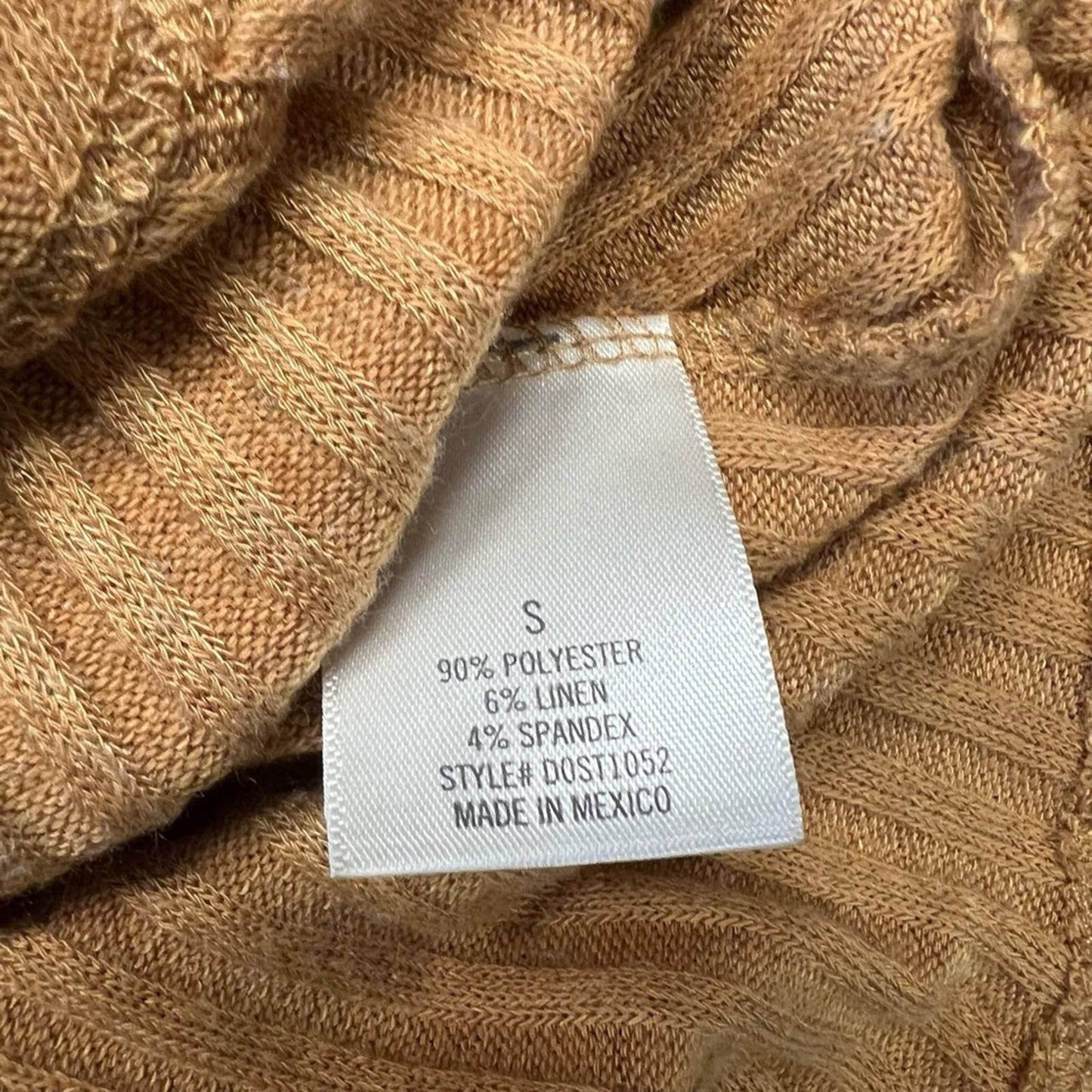 Jun & ivory mustard ribbed top SZ SM