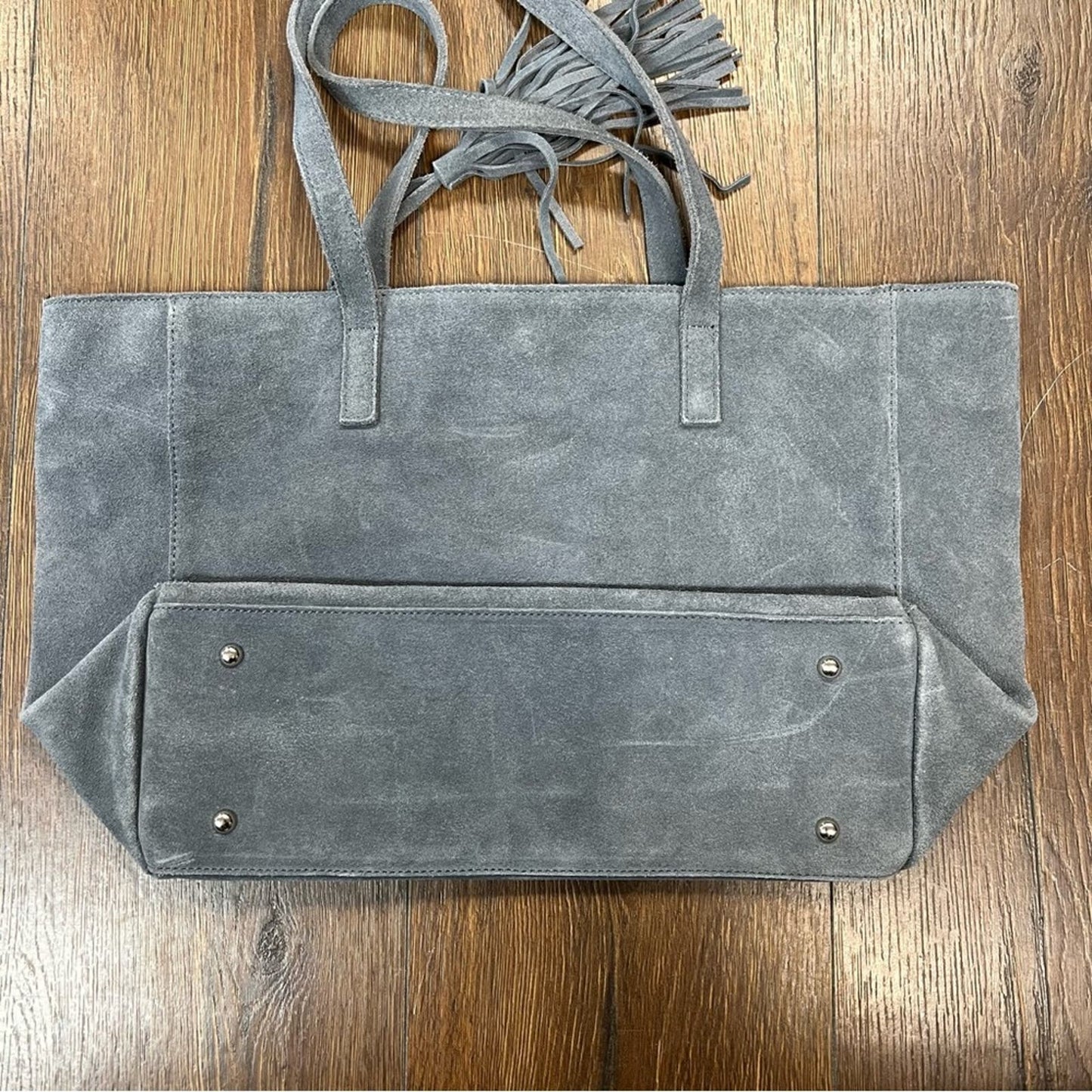 M.I.L.A. made in Los Angeles - gray Suede Tote w/ Tassel