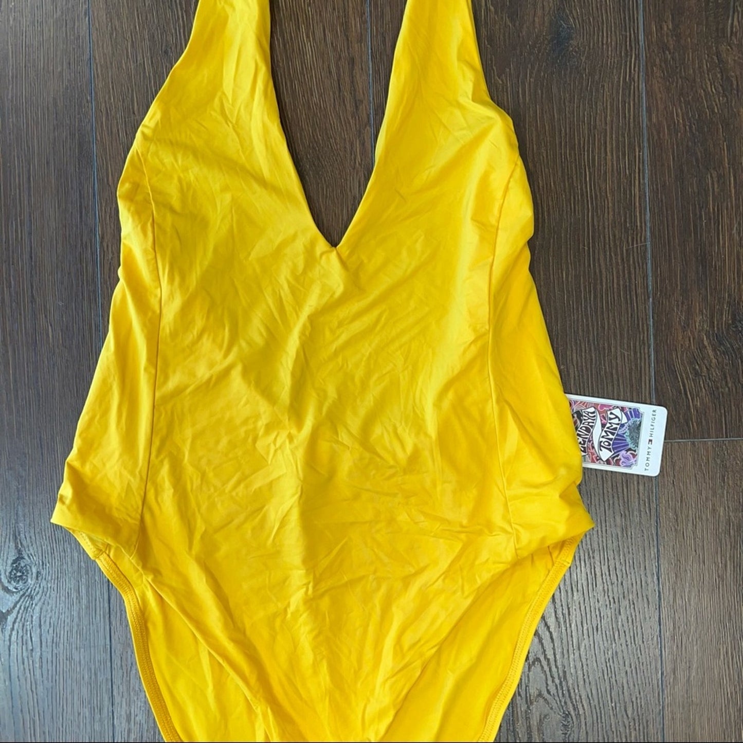 NWT TOMMY HILFIGER ZENDAYA ONE-PIECE PLUNGE SWIMSUIT SZ LG