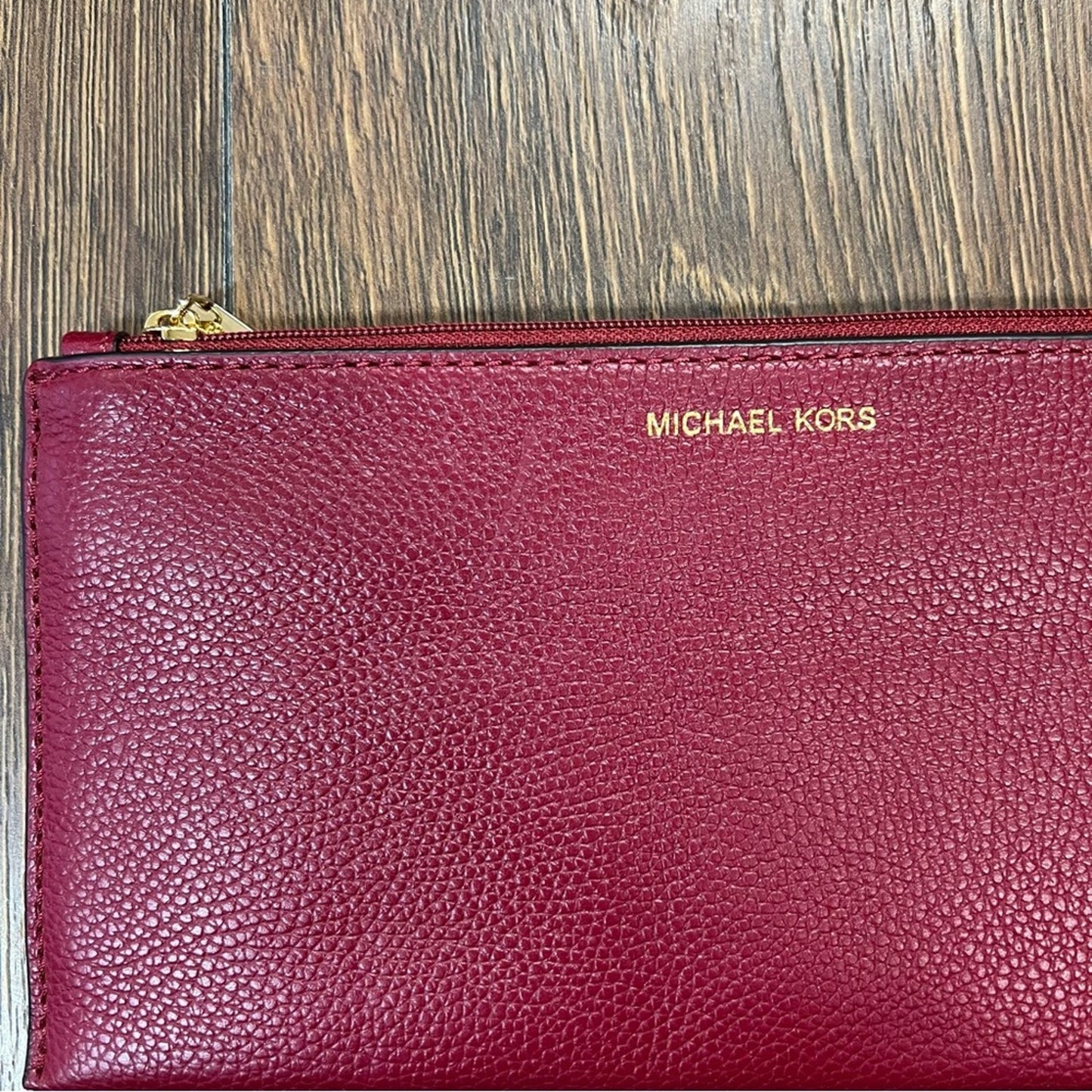 Michael Kors red leather envelope wallet