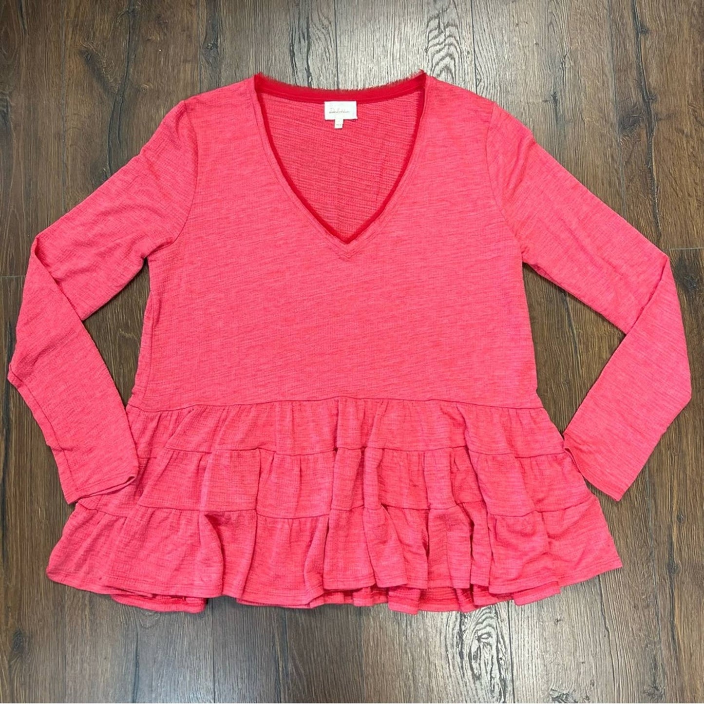 Anthropologie Deletta Thea Long Sleeve Ruffle Shirt Top SZ LG