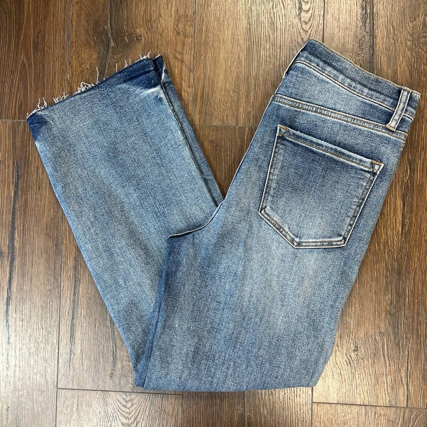 Della High Rise Straight Leg Distressed Sneak Peek Jeans SZ 11W/30