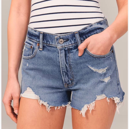 🆕 Abercrombie and Fitch Mid Rise Mom Short SZ 35/20