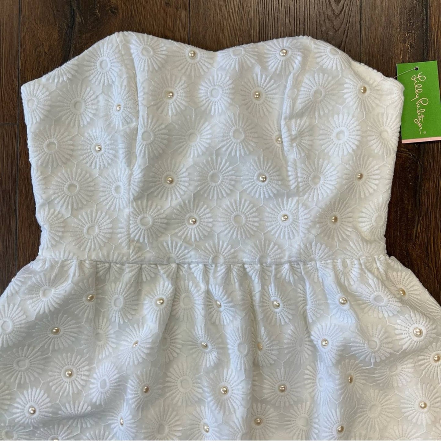 🆕 Lilly Pulitzer Payton Resort White, Pinwheel Organza Dress SZ 8