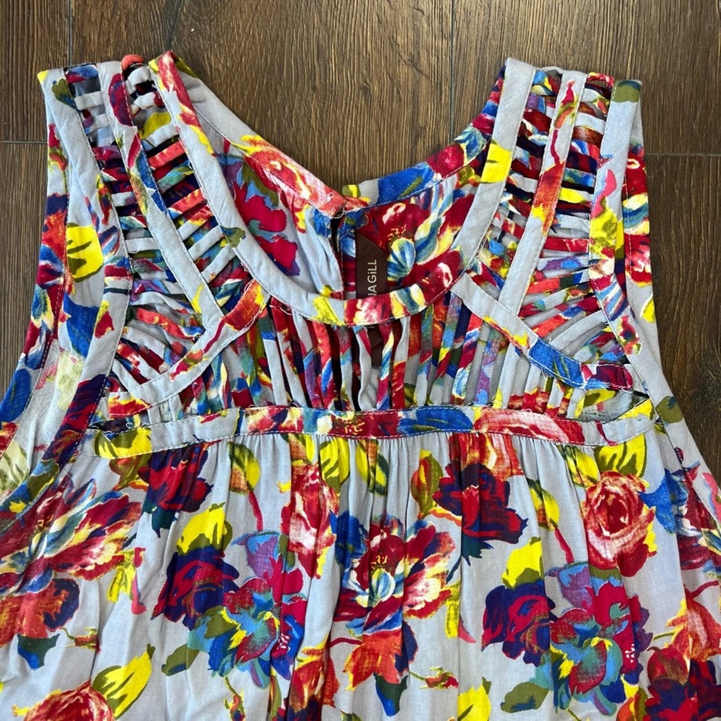 Ranna Gill Faye floral tank SZ MED