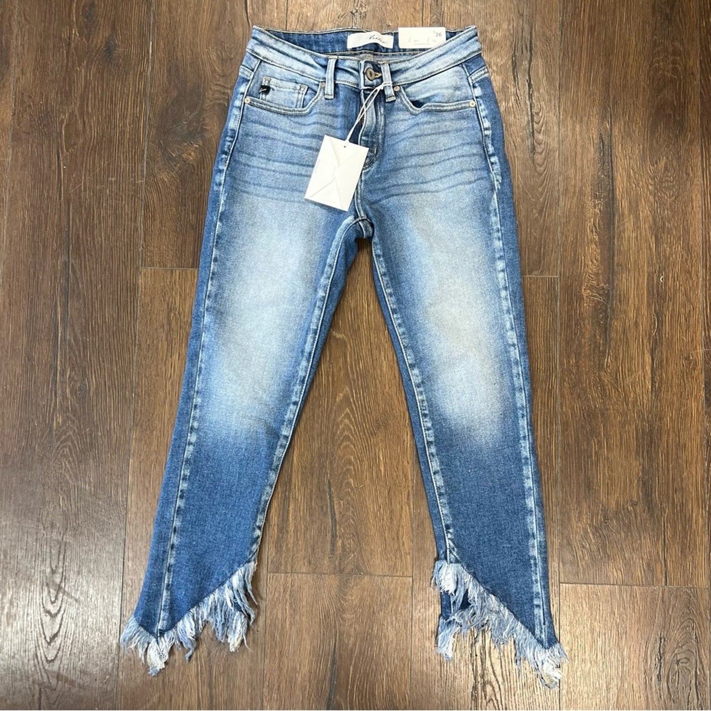 🆕 New KanCan Mid Rise Fringe Crop Jean SZ 5/26