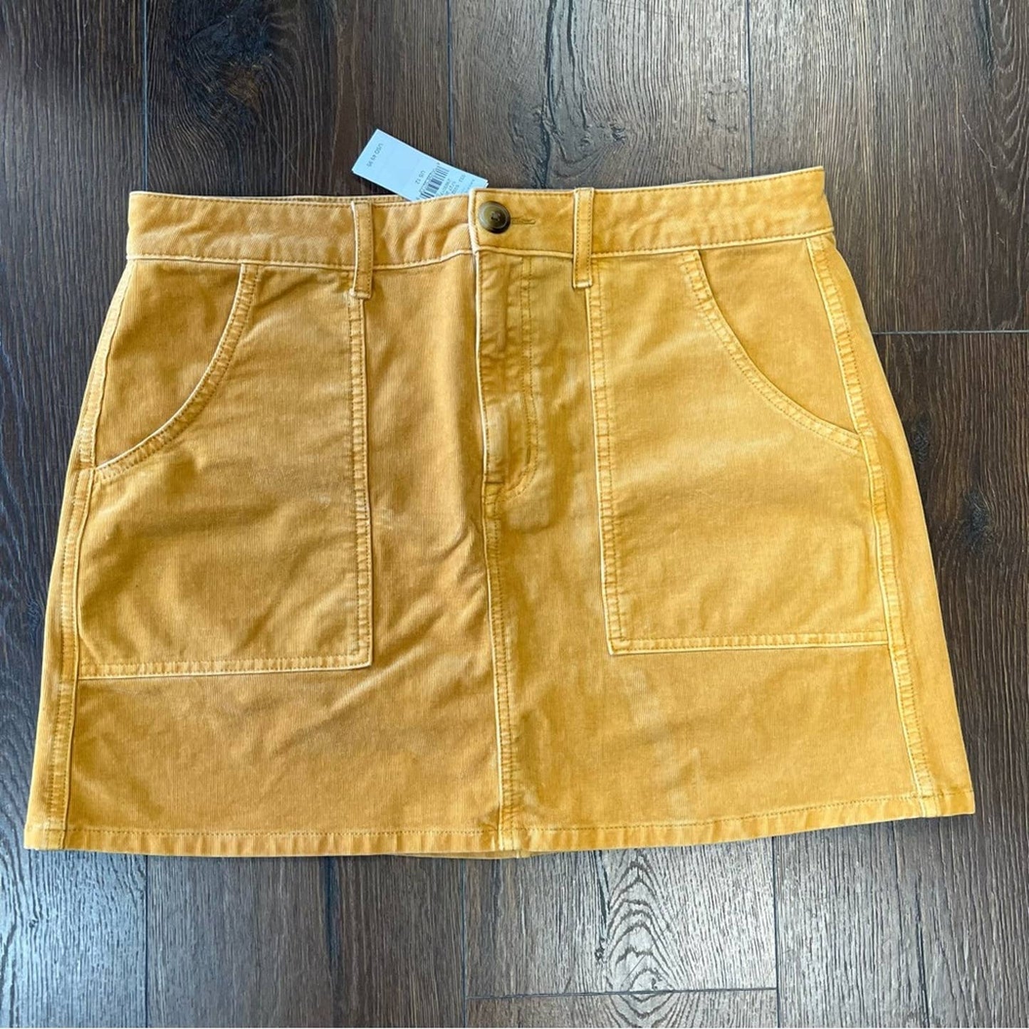 🆕 American Eagle yellow corduroy mini skirt SZ 12