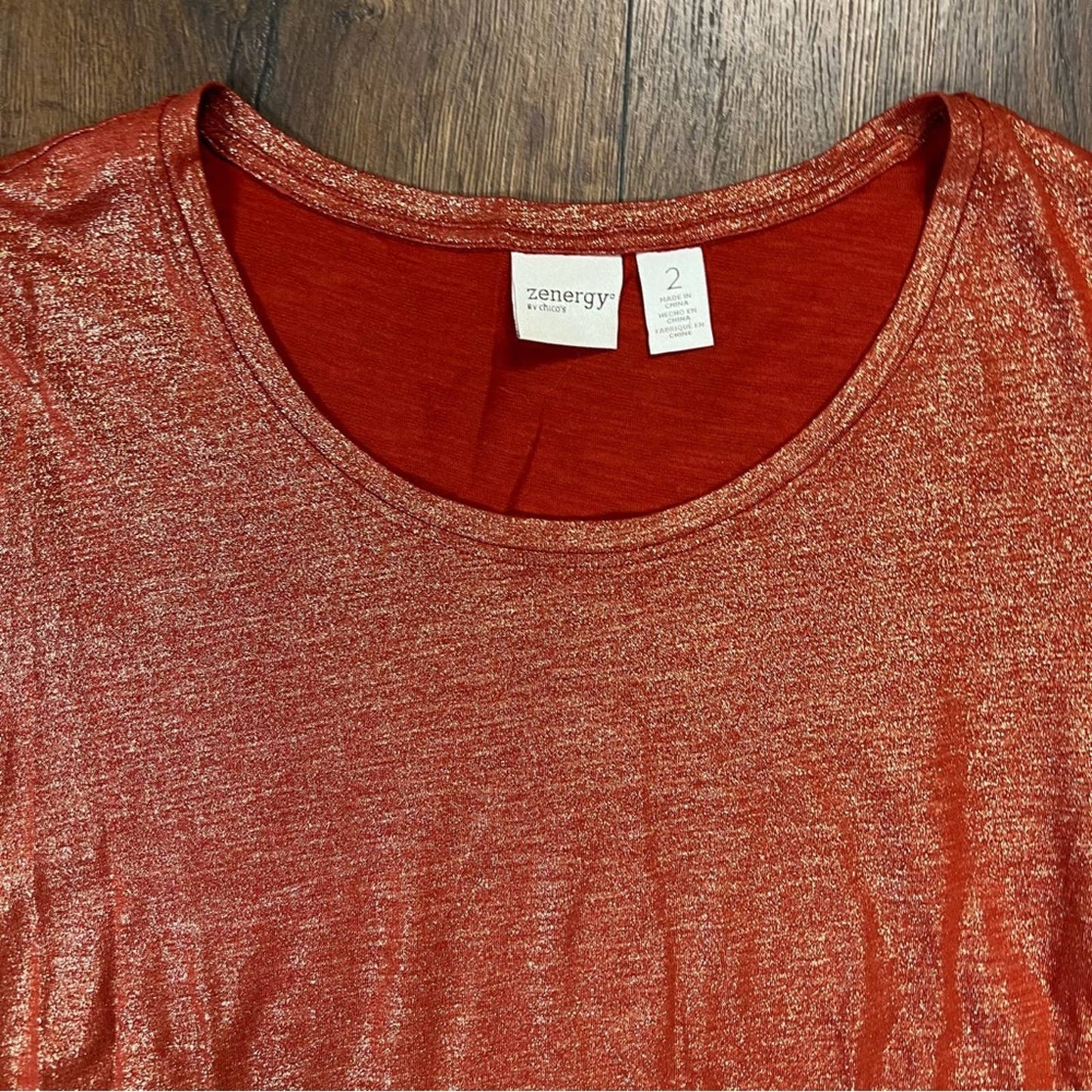 Chicos zenergy Francesca foil pattern top SZ 2/LG