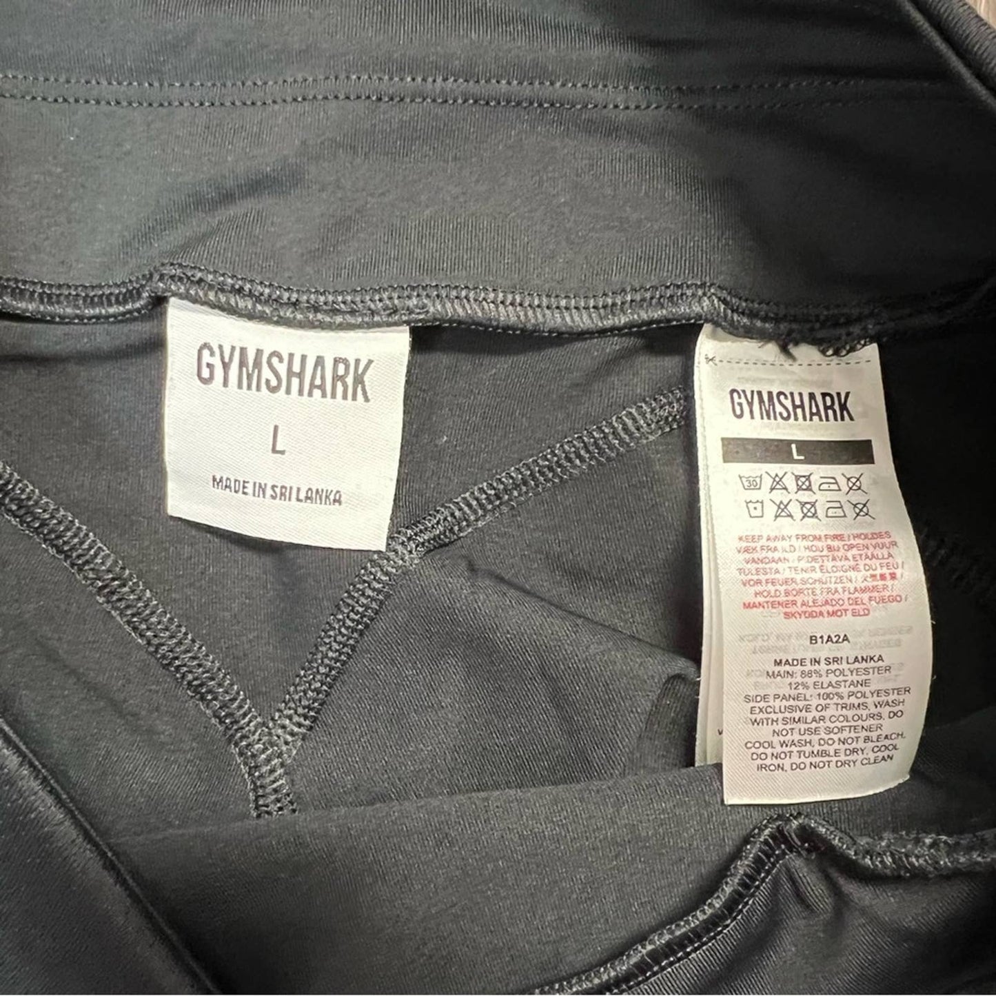 gymshark black butt lift drawstring leggings SZ LG