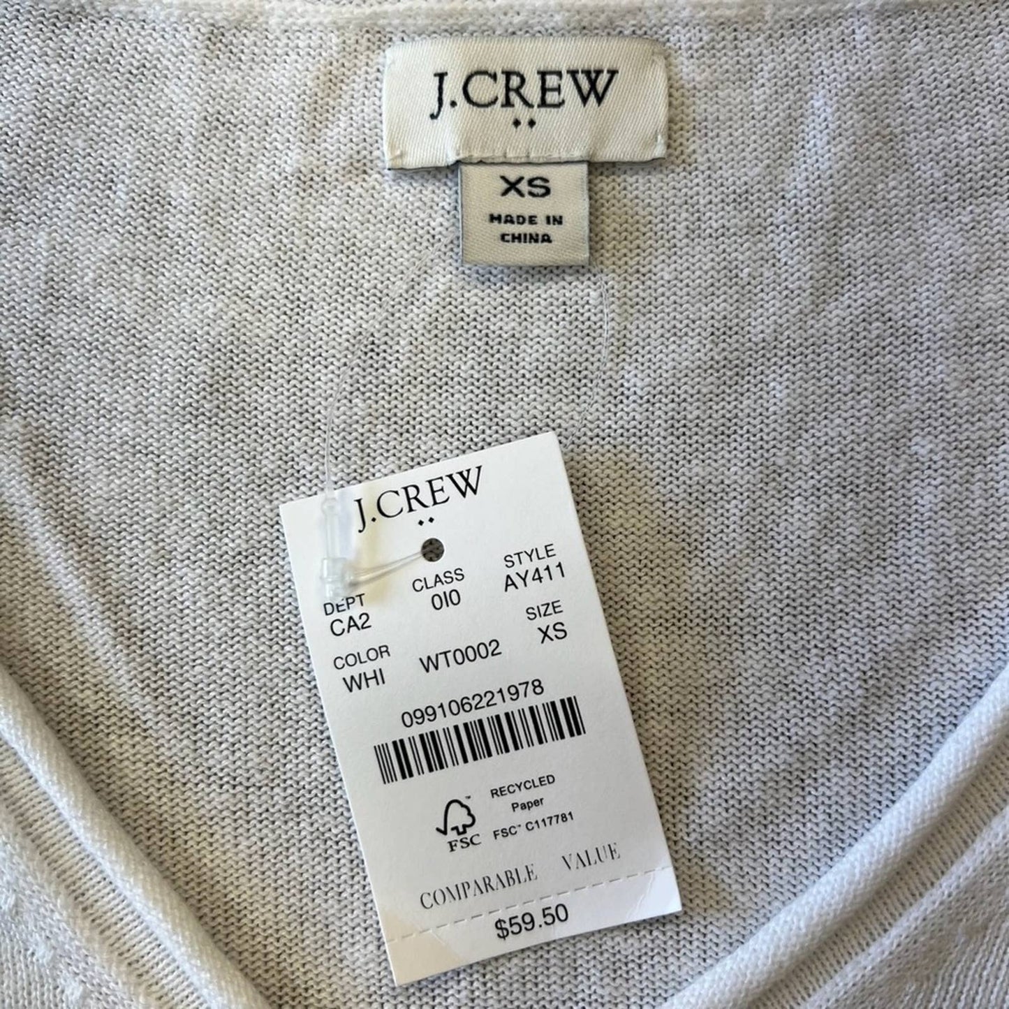 🆕 J.Crew linen blend White sweater SZ XS