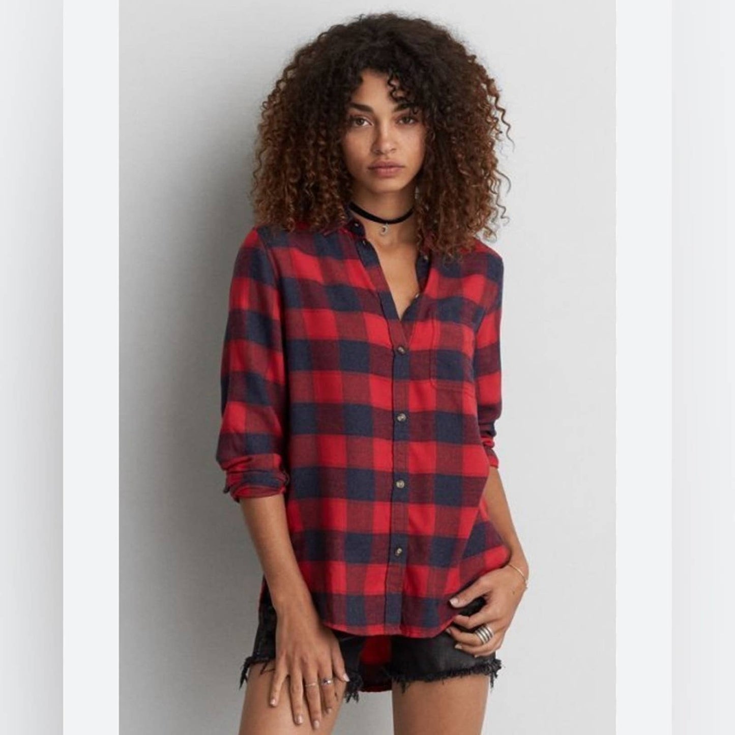 American Eagle Outfitters AE Ahh-mazingly Soft boyfriend flannel SZ SM