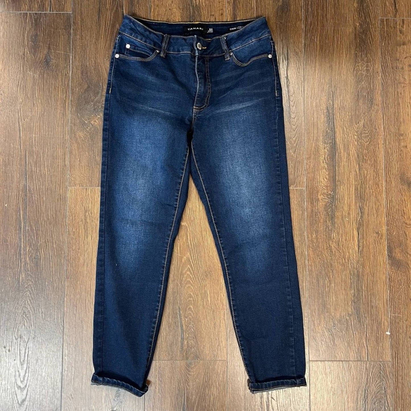 TAHARI MID-RISE STRETCH DENIM ANKLE JEANS SZ 6/28