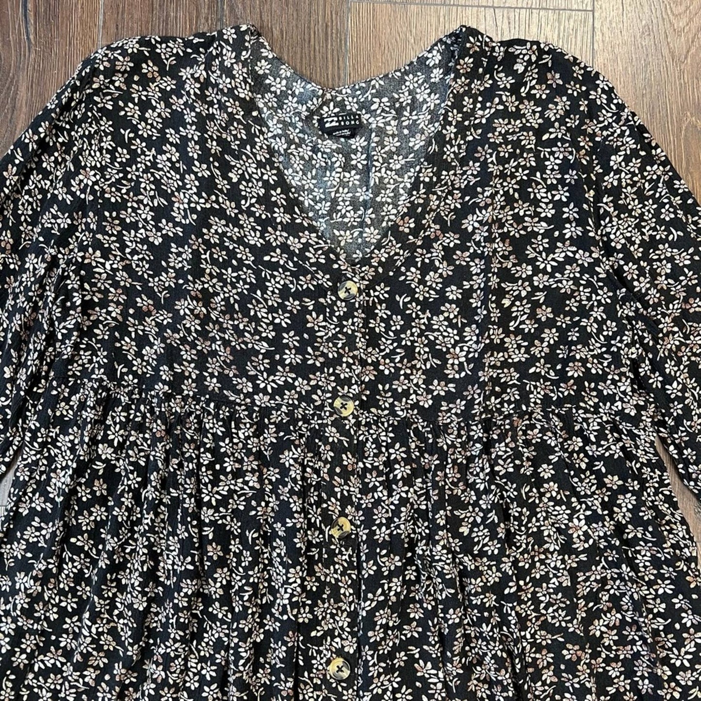 Billabong floral babydoll shirt SZ XS