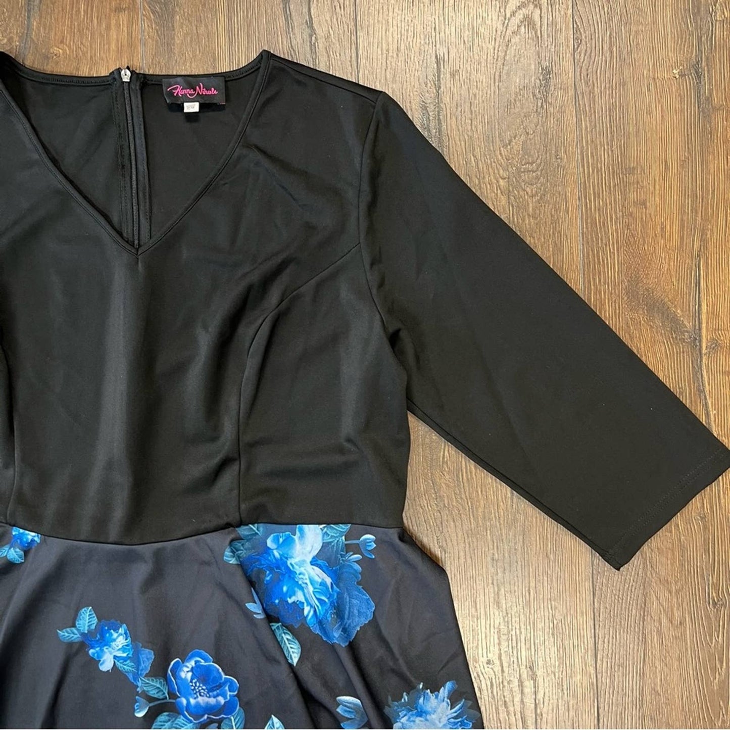Hanna Nikole blk/blue floral dress SZ 18W