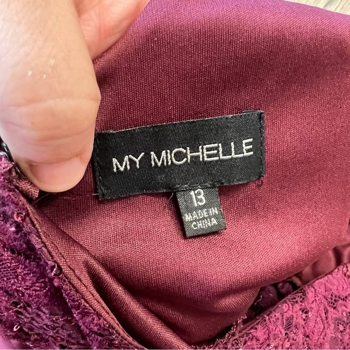 My Michelle satin/sequin long sleeve mini dress SZ XL