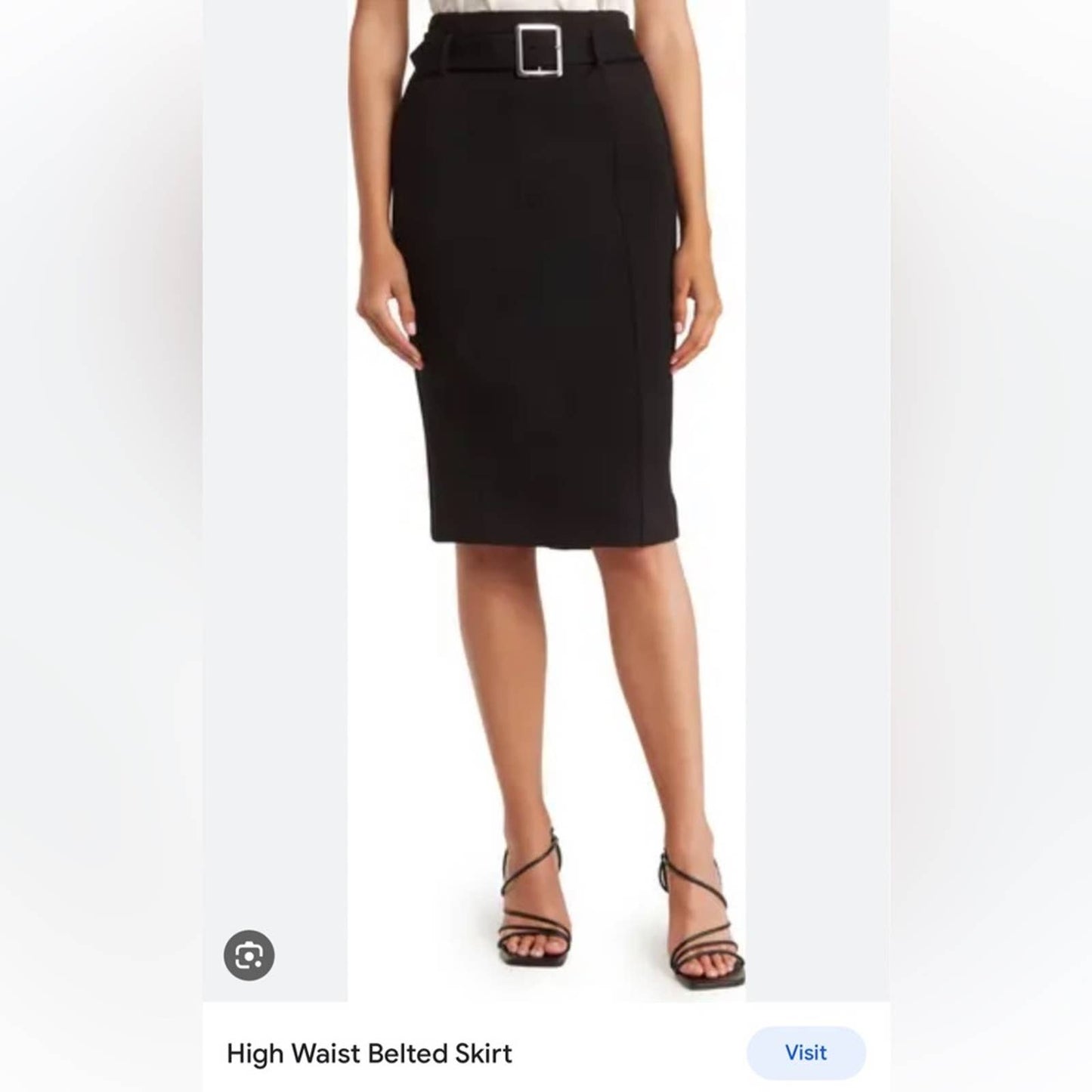 Elie Tahari Gracelyn Belted Crepe Pencil Skirt with Front Slit SZ 6