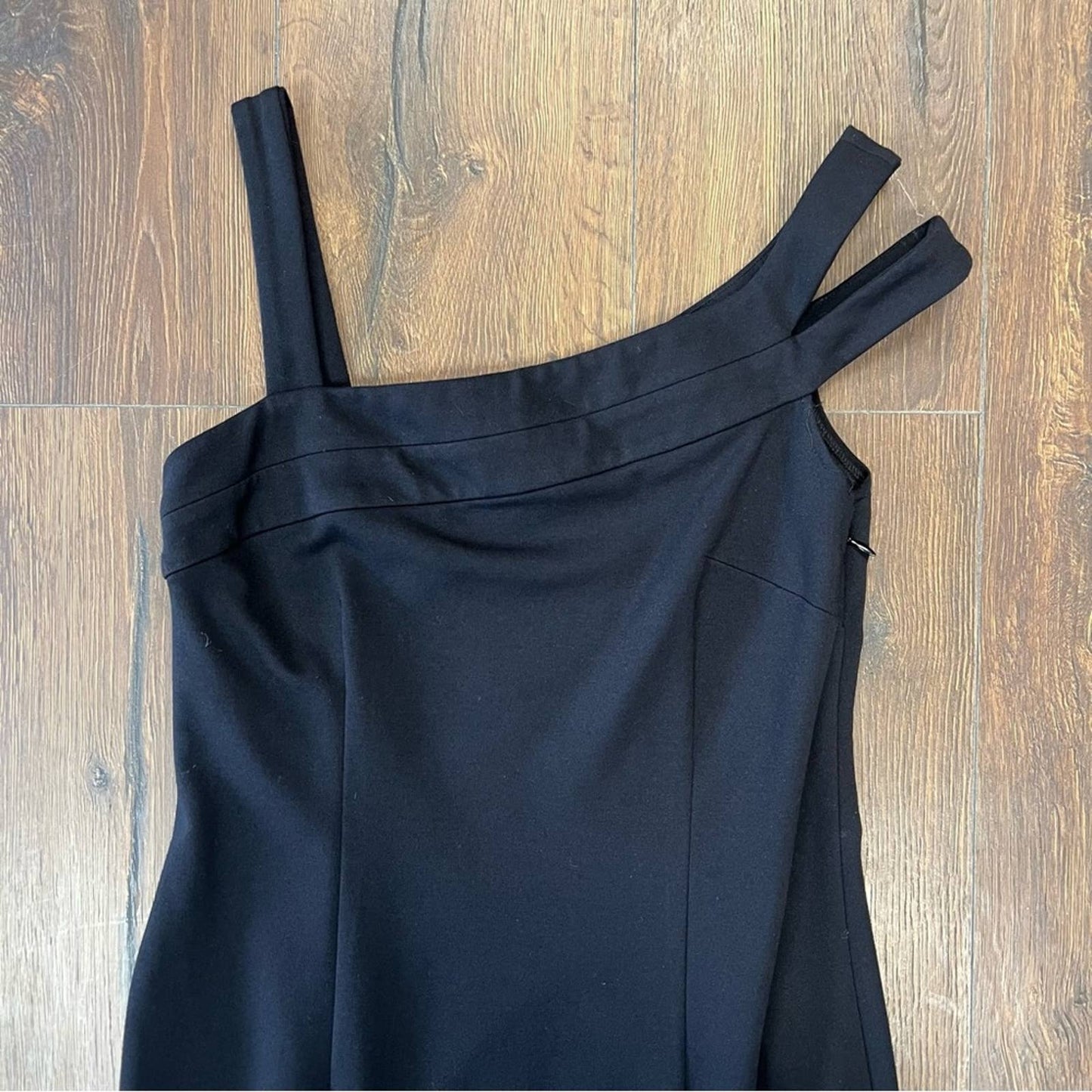 Minan Wong black abstract cocktail dress SZ 6