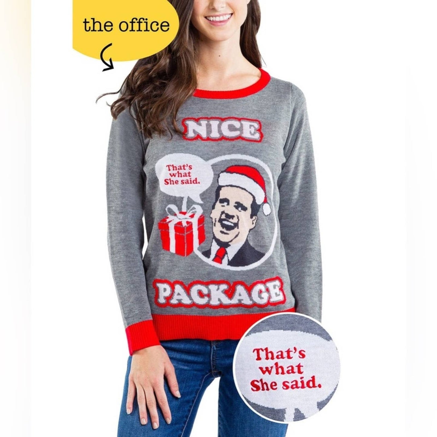 WOMEN'S NICE PACKAGE MICHAEL SCOTT SWEATER SZ MED
