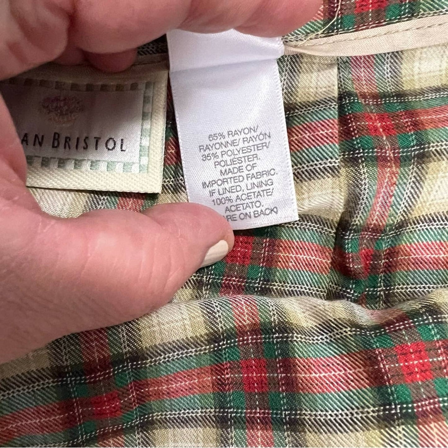 Susan Bristol Vintage plaid gingham tartan kilt style wrap buckles skirt SZ 8