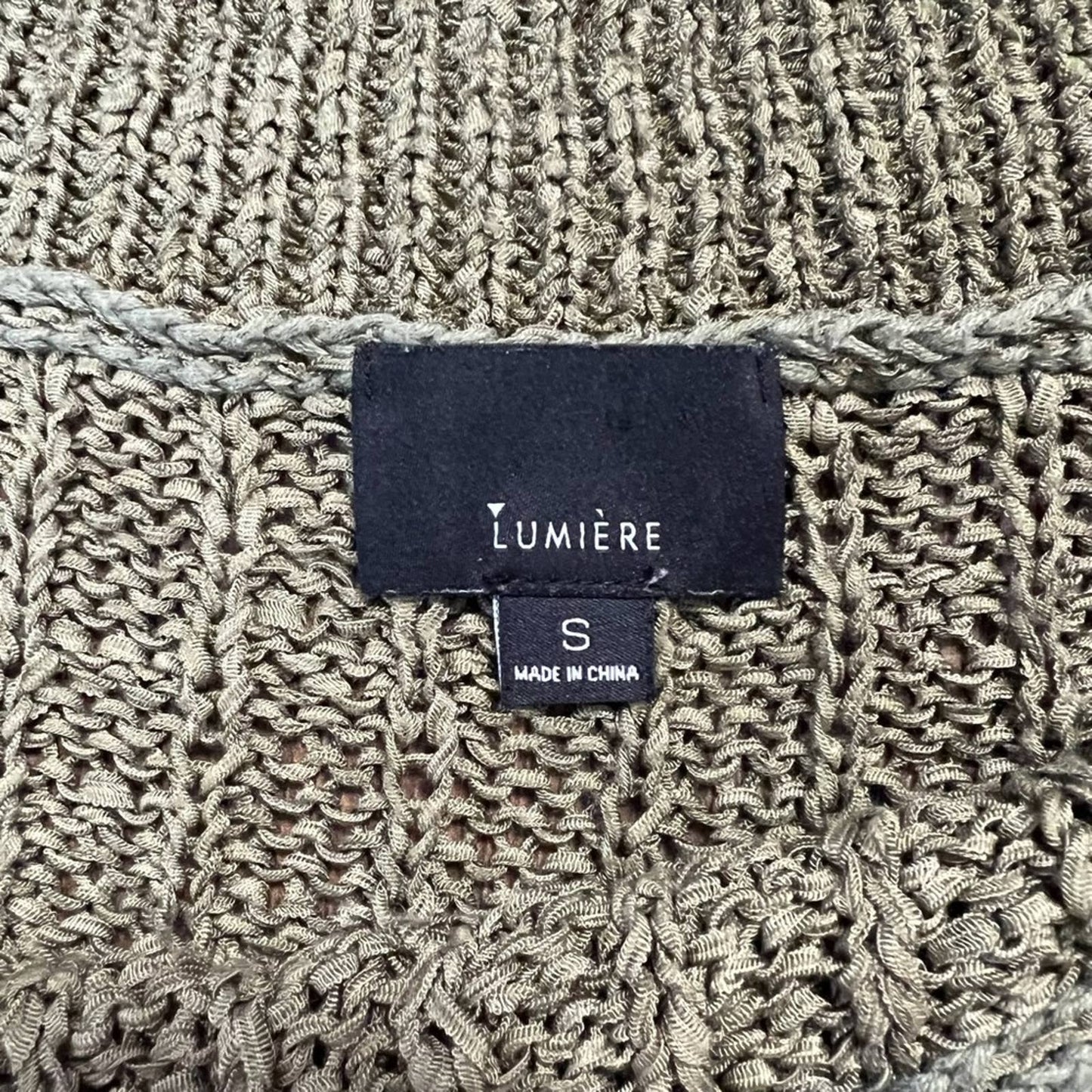 Lumiere Olive off the shoulder sweater SZ SM