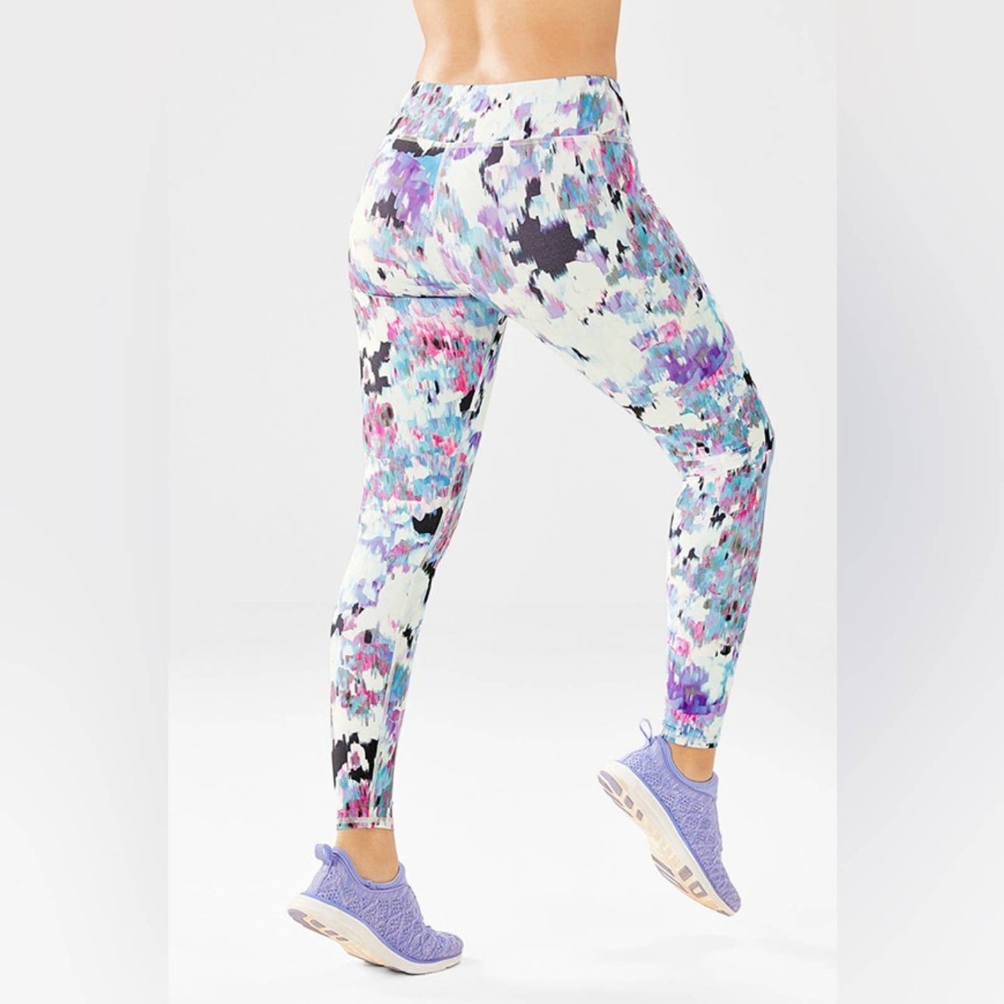 Fabletics Mid-Rise Printed PowerHold Leggings SZ MED