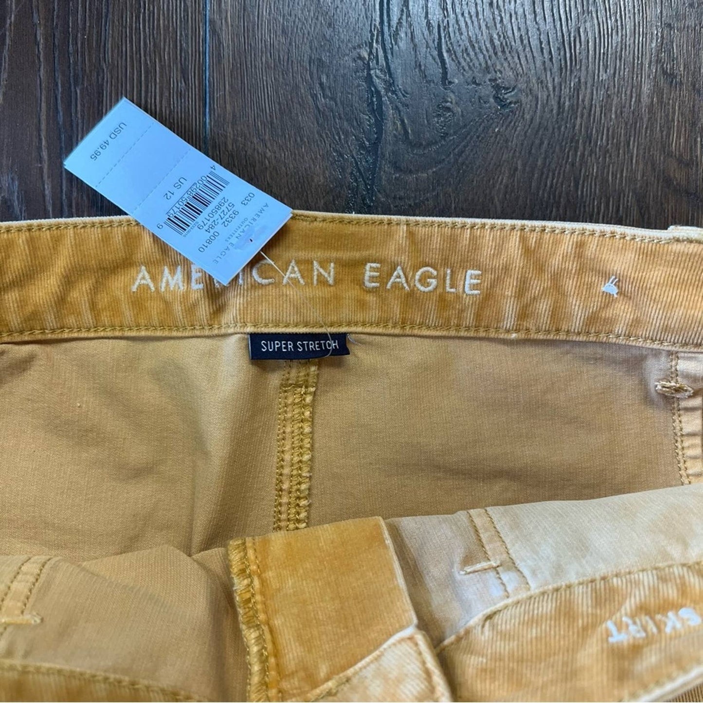 🆕 American Eagle yellow corduroy mini skirt SZ 12