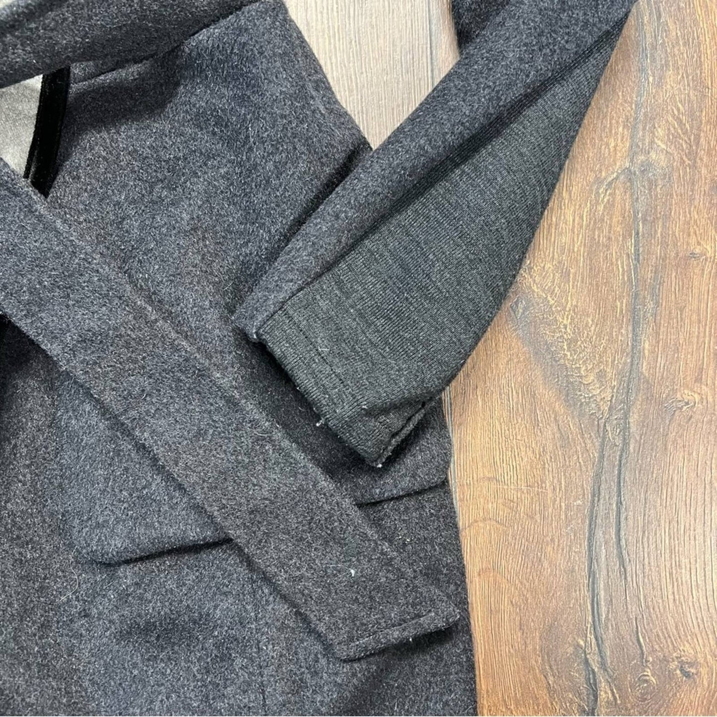 Marcelle Margaux | BCBG Charcoal Belted Wool Jacket SZ SM