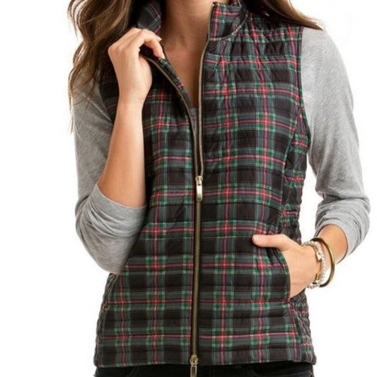 Vineyard Vines Tartan Plaid Puffer Vest SZ MED