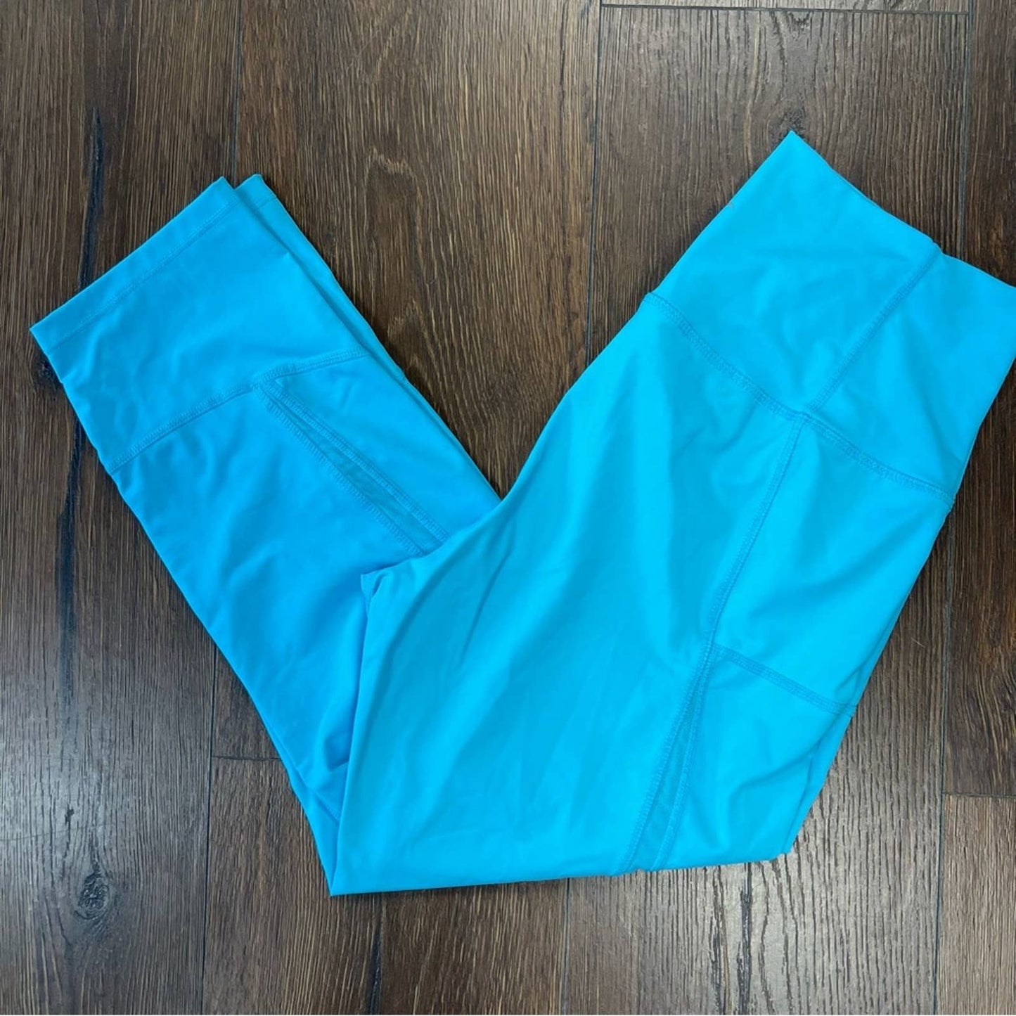 ZYIA Active High Rise Turquoise Mesh Panel Legging SZ 6/8