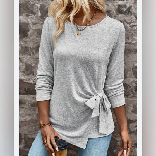 Absolutely famous Solid knit side wrap tee SZ MED