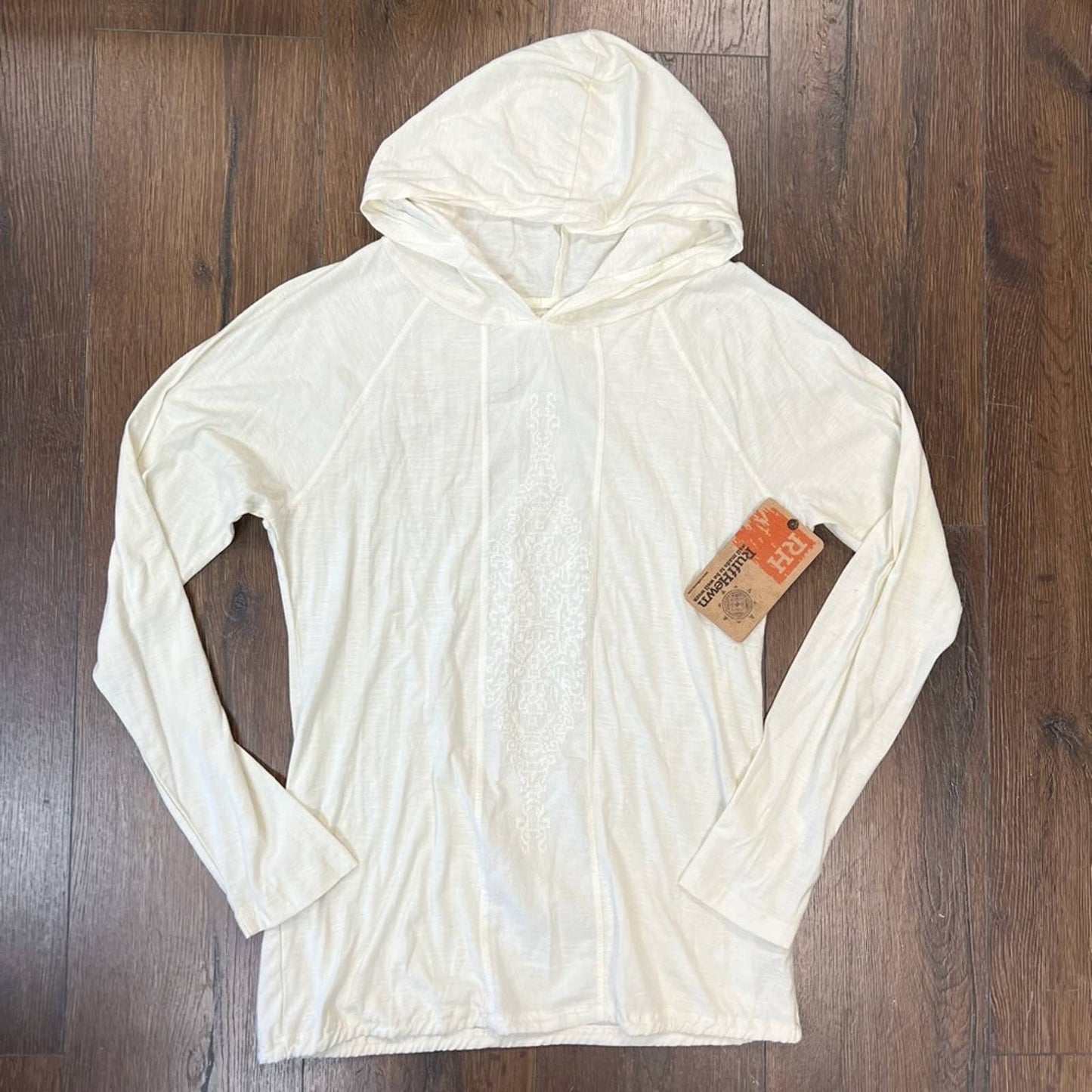 🆕 Ruff Hewn ivory long sleeve hooded shirt SZ SM