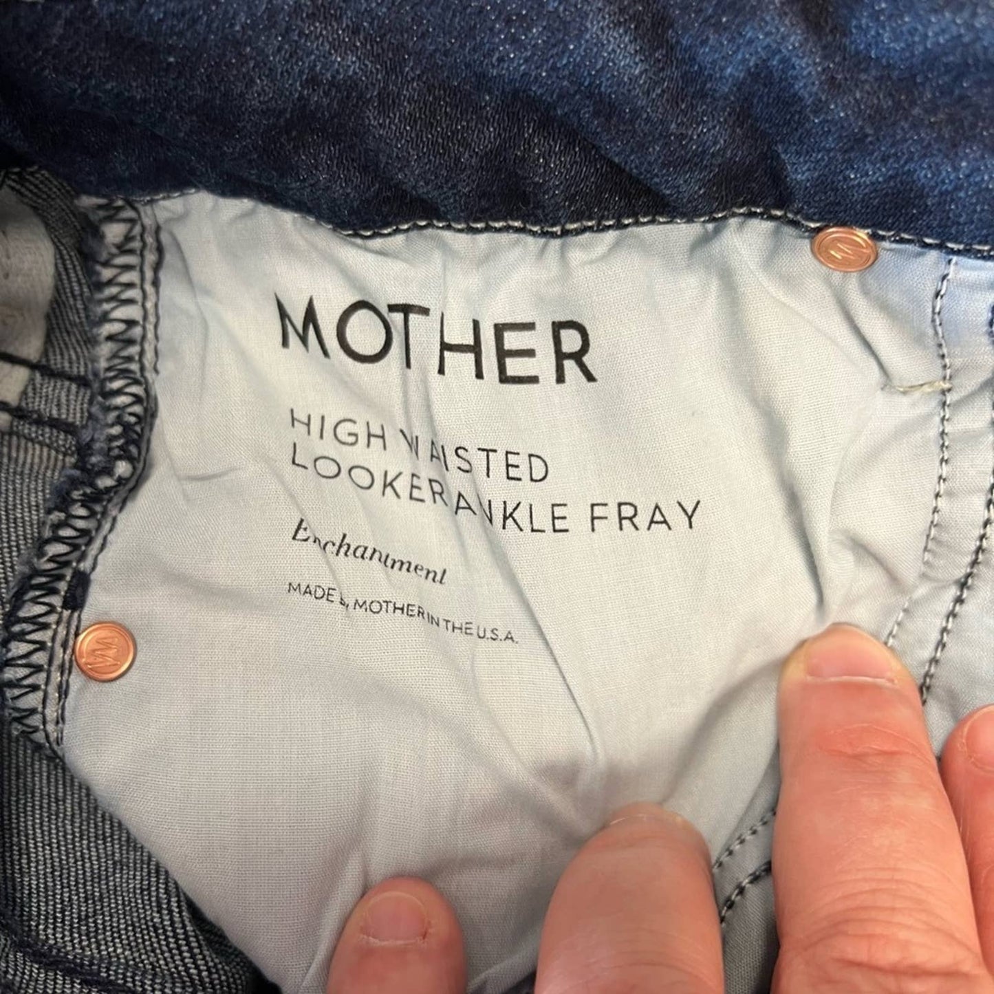 Mother high waisted looker ankle fray jeans SZ 28/6