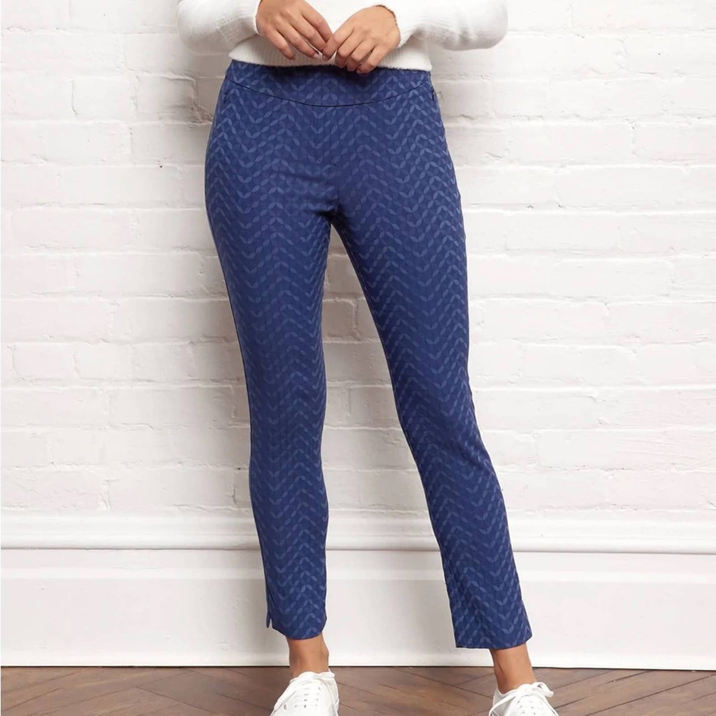 🆕 Margaret M: Catherine Ponte Pant- Navy jacquard SZ XL