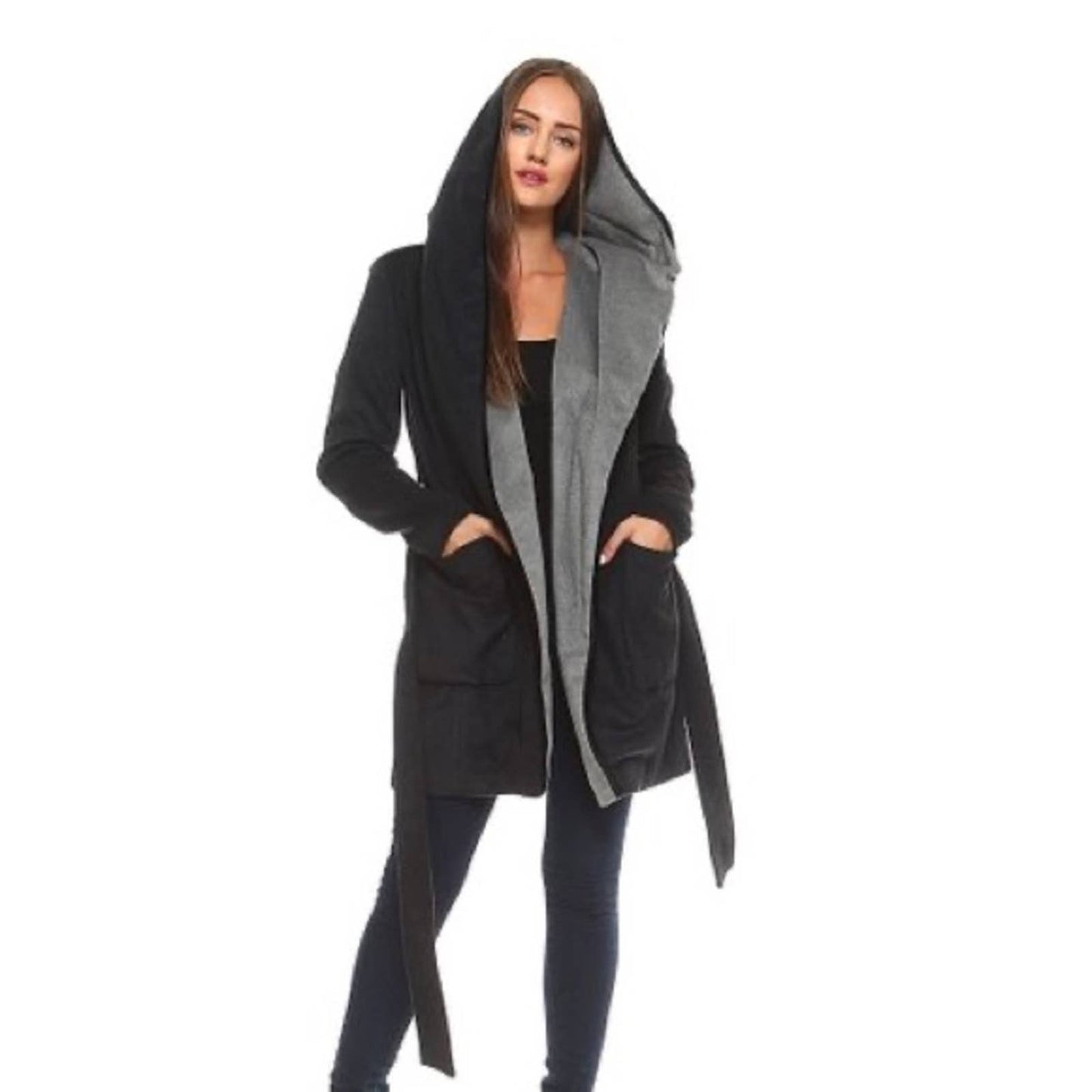 Marcelle Margaux | BCBG Charcoal Belted Wool Jacket SZ SM